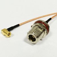 N type female bulkhead to SMB female right anlge cable RG316 15cm 6inch NEW Good Quality Fast USA Shipping