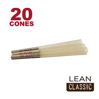 RAW 20 Classic Lean Hemp Cones - W Gallery Box - 109mm Pre Rolled Cones, 40mm Filter Tips, Pure Natural Brown Unbleached Unrefined Rolling Papers, Bulk Pack Bundle, Compare Elements 110mm