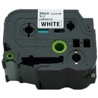 Bulk Premium Compatible TZe261, TZ261, Replacement for P-Touch Label Tape, 1.4" x 26', Black on White: CBTZ261 (6 P Touch Label Cartridges)
