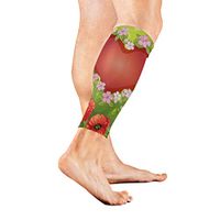 AHOMY Sports Calf Compression Sleeves Heart Floral Poppy Flowers Insect Leg Compression Socks for Men and Women