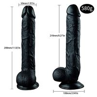 JDesto Oversized Did-Los Women's Realistic Soft Suction Cup Toy (Color : Black)