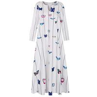 Maxi Dresses for Women Casual Long Sleeve Printed Autumn Ladies Dress Shirt Tops Blouse