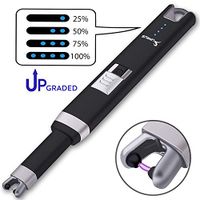 SUPRUS USB Lighter Arc Candle Lighter Coil Lighter Rechargeable Flameless Double Safety Windproof Aluminum Shell Perfect for Candle Gas Stove Camping BBQ Party Gift Box