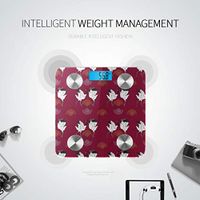 LYAOE Bluetooth Body Fat Scale Japanese Cranes Fan Pattern Smart Wireless Scale with LCD Display Measuring Body Weight Bmi and Health Digital Scale