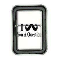 Windproof Refillable Oil Lighter with Tin Gift Box Mustache Design-006
