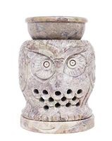 Hand Carved Essential Oil Burner Diffuser Made of Soapstone with Tea Light Holder Aromatherapy (Design2)
