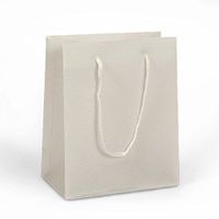 White Plastic Euro Tote Bags | Quantity: 12 | Width: 4 1/2" Gusset - 2 1/2"