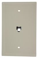 Leviton 40539-PMT Midsize Telephone Wall Jack, 6P4C, Light Almond