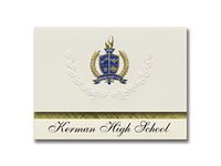 Signature Announcements Kerman High School (Kerman, CA) Graduation Announcements, Presidential style, Elite package of 25 with Gold & Blue Metallic Foil seal