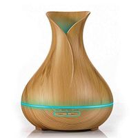 LEELVIS Aroma Essential Oil Diffuser, 400ml Ultrasonic Cool Mist Humidifier with Color Changing LED Lights for Bedroom Baby Room Office Yoga Spa etc (Light Wood)