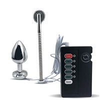 A-YUEYUE Electro Shock Metal Body Plug Massager, Electric Therapy Device for Man & Women Couples Beginners