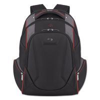 Launch Laptop Backpack, 17.3", 12 1/2 X 8 X 19 1/2, Black/Gray/red