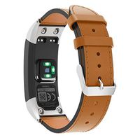 Zeshlla Luxury Leather Wrist Watch Band Strap for Garmin VIVOsmart HR Men Women Leather Replacement Wrist Watch Band