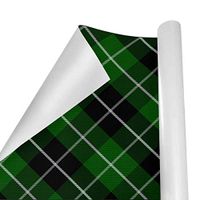Gift Wrapping Paper Roll Christmas Black Green Checkfor Birthday,Holiday,Wedding,Baby Shower Gift Wrap - 3Rolls - 58inch x 23inch Per Roll