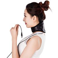 Quisilife Neck Heating Wrap USB Heating Neck Care Pad Neck Far Infrared Warm Neck Support Neck Support Brace for Neck Pain (Color : Black, Size : Free Size)