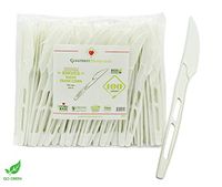 [400 COUNT] 6.5" Knife Disposable PLA Compostable Utensils for Soup Event Picnic Appetizer Party Tasting (6.5 inch Long, Sustainable Cutlery Made of Corn, Dye Free, Heat Resistant)