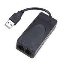 USB 56K Voice Fax Data External V.90 V.92 Modem With Dual Ports, Compatible With Windows 98SE/2000/ME/XP/Vista/Win 7 and Support Auto-Dial, Tone and Pulse Dialing, Auto Answer, Auto Retrain (Black Color)