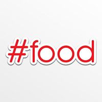 #food Hashtag (2 Pack) Vinyl Decal Sticker | Cars Trucks Vans SUVs Windows Walls Cups Laptops | Full Color Printed | 2-5.5 Inch Decals | KCD2215