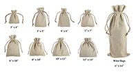 12 Pack-Natural Linen Favor Bags, Gift Drawstring Bag, Wedding Gift Favors, Jewelry Bag, Christmas Gift Bags, Gift Wrap, Wine Bags (5" x 7")