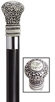 Harvy Canes - Antique Scrimshaw Regency Bulb Handle - Walking Cane - 36" - Antique/Black