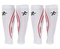 TOFLY Calf Compression Sleeves, (2 Pairs) for Men & Women, Premium Quality Footless Compression Socks Support for Sports, Running, Cycling, Travel, Calf Pain Relief, Swelling, Shin Splint, White M