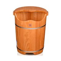 Bathroom Accessory Sets Foot Bath Barrel Household Footbath Foot Detox Massage SPA Barrel with Lid (Color : Beige, Size : 404050cm)