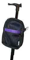 Cane Buddy - Secure Pouch, Carrying Bag for Cane, Walker, Crutches, Hiking Stick and Wheelchairs (Purple- Small)