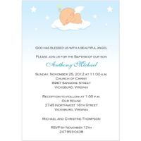 Cloud Nine Boy Baptism Invitations Christening Invitations - Set of 20