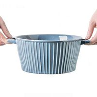 Bowl Bowls Dishware Soup Bowl, European Double Ear Ceramic Capacity Salad Bowl Ramen Bowl Household Fruit Bread Bowl For Kitchen Restaurant Tableware Snack Bowl Dessert Bowl for kitchen restauran Hote