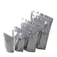 100 Pcs Colorful Stand Up Zip Lock Bags Pouch,Mylar Aluminum Foil Standing Zipper Plastic Pouches Bags Bottom Gusset Pouch Keep Aroma Zip Lock Bags (Silver, 16x24x4 cm(6.3"x9.45"x1.57"))