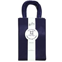 36CT Solid Color Kraft Paper Gift Bags Bulk with Handles [ Ideal for Shopping, Packaging, Retail, Party, Craft, Gifts, Wedding, Recycled, Business, Goody and Merchandise Bag] (Navy, 36CT Small)