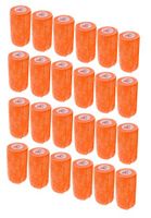 3 Inch Self Adhesive Medical Bandage Wrap Tape (Orange) (24 Pack) Strong Elastic Self Adherent Cohesive First Aid Sport Flex Rolls for Wrist Ankle Knee Sprains and Swelling