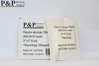 Gauze Surgical Sponges Cotton STERILE Non Woven 8-ply High Grade Quality by P&P Medical Surgical 2"x2" Class I(a) All Purpose Pads (800)