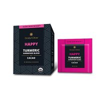 GoldynGlow Happy - Organic Turmeric Superfood Blend w/Cacao (20 Count) Helps Bliss, Boost Mood, and Support Joint Health. Golden Milk Elixir, Healthy Hot Chocolate. Non-GMO, Vegan, Gluten-Free