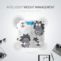 LYAOE Bluetooth Body Fat Scale Hedgehog Baby Dance Play Gitar Smart Wireless Scale with LCD Display Measuring Body Weight Bmi and Health Digital Scale