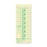 Tops Time Cards , Weekly, 1-Sided, Numbered Days, 3-1/2" x 9", Manila, Green Print, 100-Count (12523)