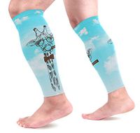 DERLONKAJE Pretty Cool Giraffe Calf Compression Sleeves 1 Pair, Leg Performance Support for Shin Splint Calf Pain Relief Men & Women Guards Sleeves for Running Cycling
