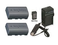 TWO 2 Batteries + Charger for JVC GZ-HD40U, JVC GZ-HD40US, JVC GZ-HD40EK, JVC GZ-HD40EX, JVC GZ-HD300