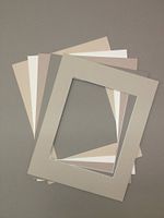 Pack of 10 16x20 Picture Mats, 5 Beige Colors, with White Core Bevel Cut for 12x16 Pictures