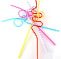 Reusable Crazy Loop Straws Mega Value Pack For Party, Baby Showers, Birthdays, Picnics - Assorted Color (10)