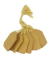 100 Pcs of Natural Kraft Paper String Tags, Price Tags, Elegant String Tags Perfect for Gifts, Promotions, Events, or Boutiques (2 3/16" X 1 7/16", Natural Kraft)