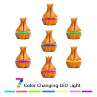 Fantastick 300ml Wood Grain Humidifer 7 Colors Night Light Ball Water Drop Essential Oil Humidifier Aromatherapy
