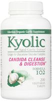 Kyolic Aged Garlic Extract Formula 102, Candida Cleanse and Digestion, 200 Vegetarian Tablets