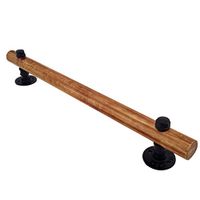 Wooden Staircase Handrail Wall Mounted Hand Rail Railing, DIY Industrial Solid Pine Wood Bar With Wrought Iron Pipe Stairs Kit Brackets, Bathroom Grab Bar (Size : L 80cm)