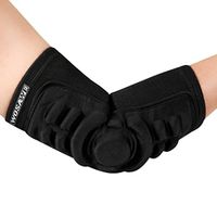 Adults Teens Compression Elbow Brace Support Sports Protector Stretchy Crashproof Padded Fitness Volleyball Cycling Basketball Shooter Arm Cover Elbow Pad Guard (Black)
