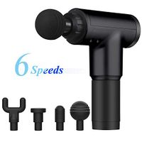 6 Speeds Massage Gun, Handheld Deep Tissue Muscle Massager Super Quiet - No Battery Need, Use AC Wired Power Directly, Black