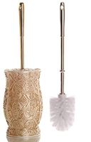 Upstate Home Designs Vintage Ivory Decorative Toilet Bowl Brush in Bronze Polyresin Hideaway Holder
