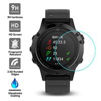 Lyperkin 2-Pack Garmin Fenix 5/5S/5X Screen Protector, Explosion-Proof LCD TPU Full Cover 9H+ Tempered Glass Screen Protector Film HD Clear Anti-Bubble Compatible with Garmin Fenix 5/5S/5X