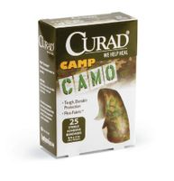 Curad Camo Fabric Adhesive Bandages - 0.75 X 3 - Camo Green ONE BOX
