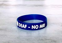 Cochlear Implant Medical Alert Band (Blue, Medium (7.09"))